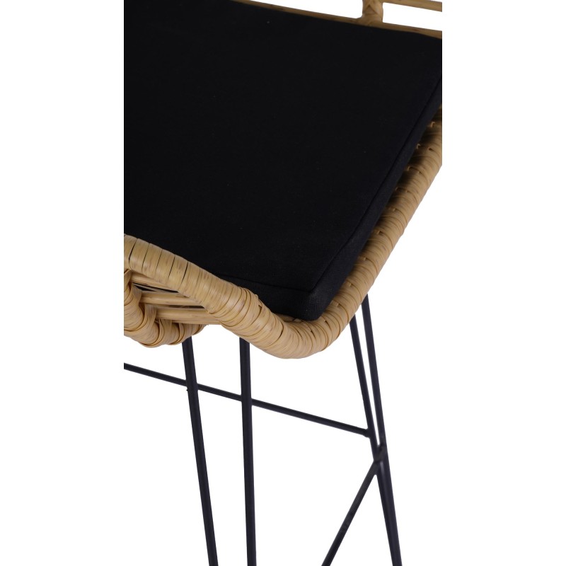'H105 Natural / Black Bar Stool' 'H105 Natural / Black Bar Stool'
