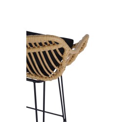 'H105 Natural / Black Bar Stool' 'H105 Natural / Black Bar Stool'