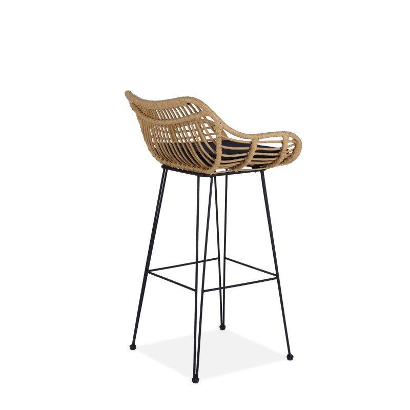 'H105 Natural / Black Bar Stool' 'H105 Natural / Black Bar Stool'