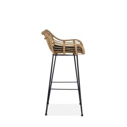 'H105 Natural / Black Bar Stool' 'H105 Natural / Black Bar Stool'