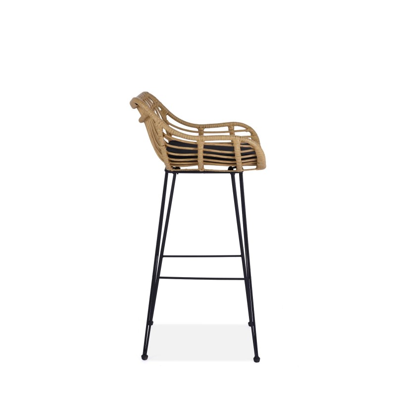 'H105 Natural / Black Bar Stool' 'H105 Natural / Black Bar Stool'