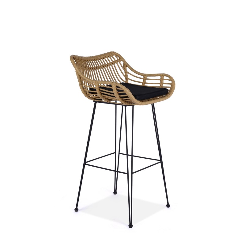 'H105 Natural / Black Bar Stool' 'H105 Natural / Black Bar Stool'