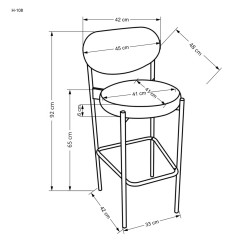 'H108 Ash Gray Bar Stool' 'H108 Ash Gray Bar Stool'