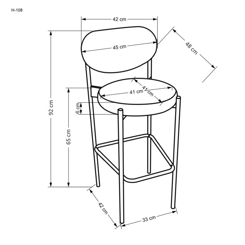 'H108 Ash Gray Bar Stool' 'H108 Ash Gray Bar Stool'