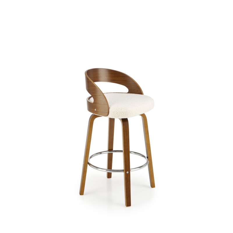 'H110 Cream / Walnut Bar Stool' 'H110 Cream / Walnut Bar Stool'