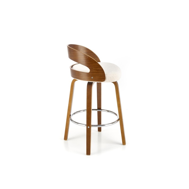 'H110 Cream / Walnut Bar Stool' 'H110 Cream / Walnut Bar Stool'