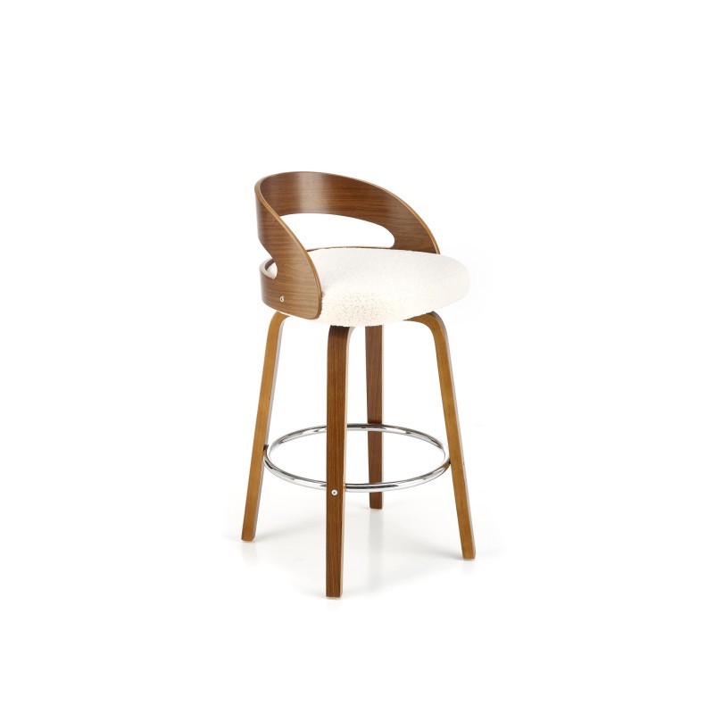 'H110 Cream / Walnut Bar Stool' 'H110 Cream / Walnut Bar Stool'
