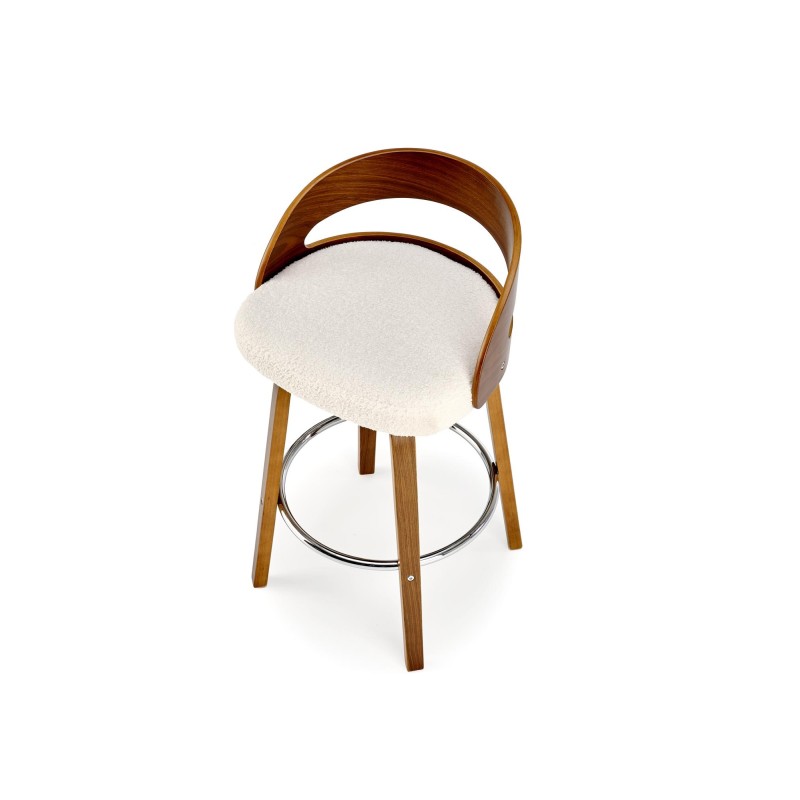 'H110 Cream / Walnut Bar Stool' 'H110 Cream / Walnut Bar Stool'