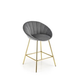'H112 Ash Grey / Gold Bar Stool'