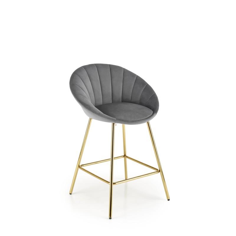 'H112 Ash Grey / Gold Bar Stool'