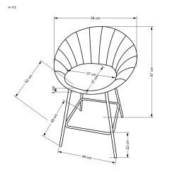 'H112 Ash Grey / Gold Bar Stool' 'H112 Ash Grey / Gold Bar Stool'