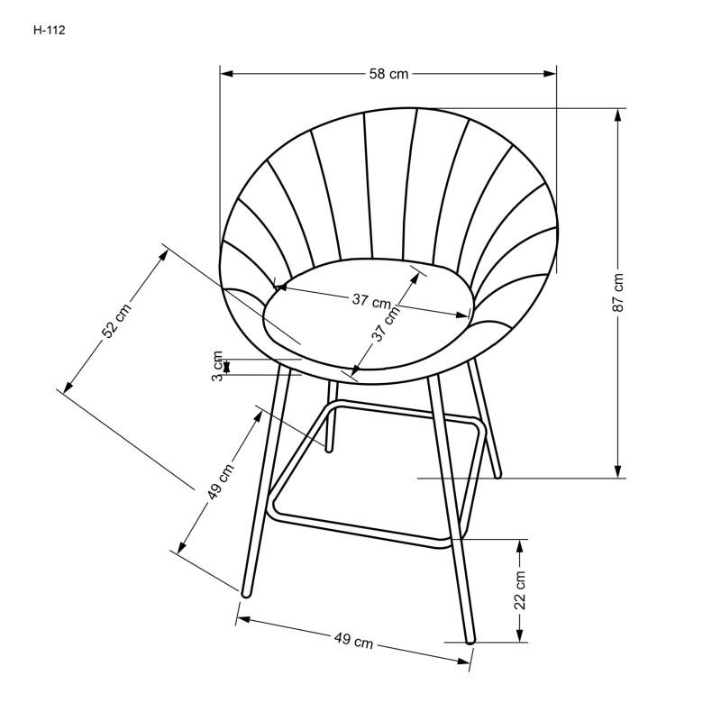 'H112 Ash Grey / Gold Bar Stool' 'H112 Ash Grey / Gold Bar Stool'