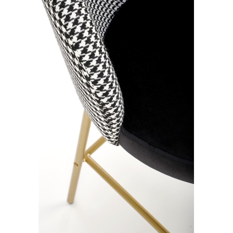 'H113 Black / White Bar Stool' 'H113 Black / White Bar Stool'
