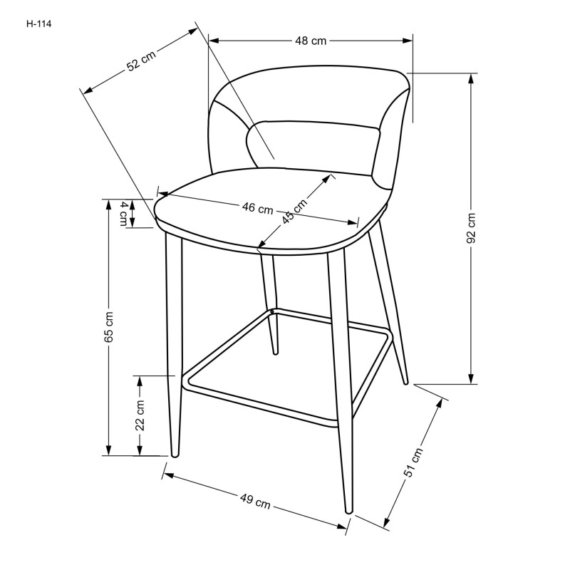 'H114 Beige / Walnut Bar Stool' 'H114 Beige / Walnut Bar Stool'