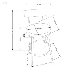 'H115 Black / Gold Bar Stool' 'H115 Black / Gold Bar Stool'