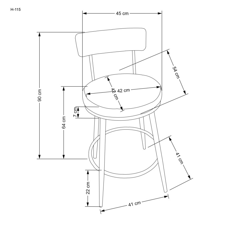 'H115 Black / Gold Bar Stool' 'H115 Black / Gold Bar Stool'