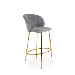 'H116 Ash Grey / Gold Bar Stool'