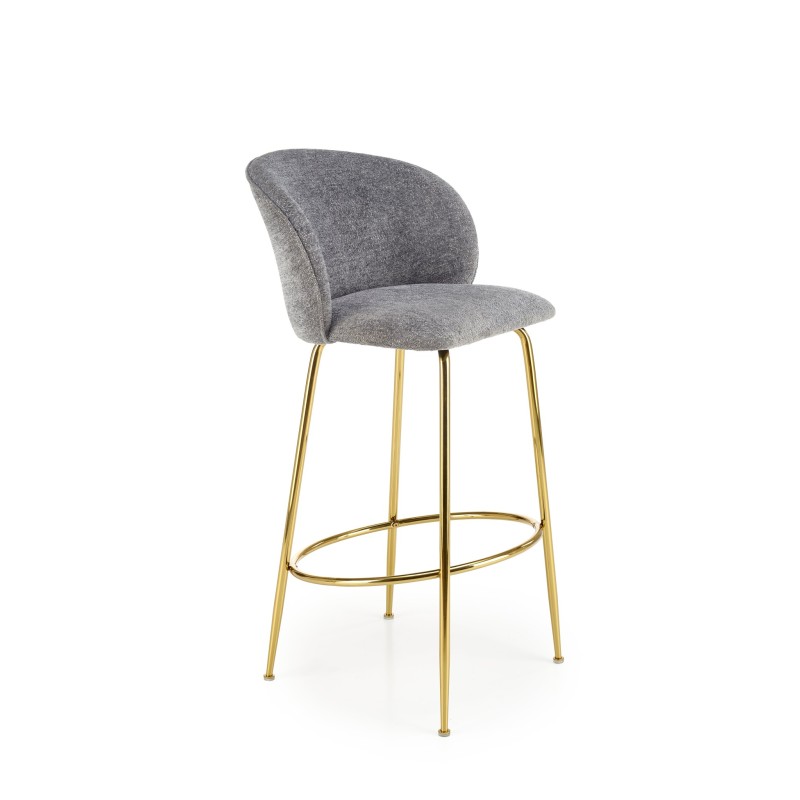 'H116 Ash Grey / Gold Bar Stool'