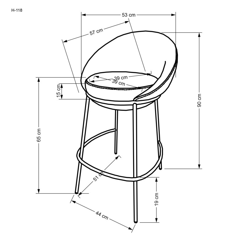 'H118 Multicolored Bar Stool' 'H118 Multicolored Bar Stool'
