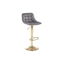 'H120 Bar Stool with Gold Legs and Dark Ash Seat'