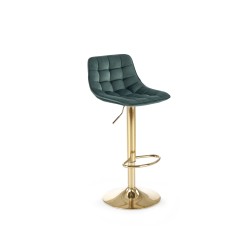 'H120 Bar Stool with Gold Legs and Dark Green Seat'