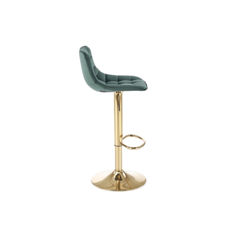 'H120 Bar Stool with Gold Legs and Dark Green Seat' 'H120 Bar Stool with Gold Legs and Dark Green Seat'