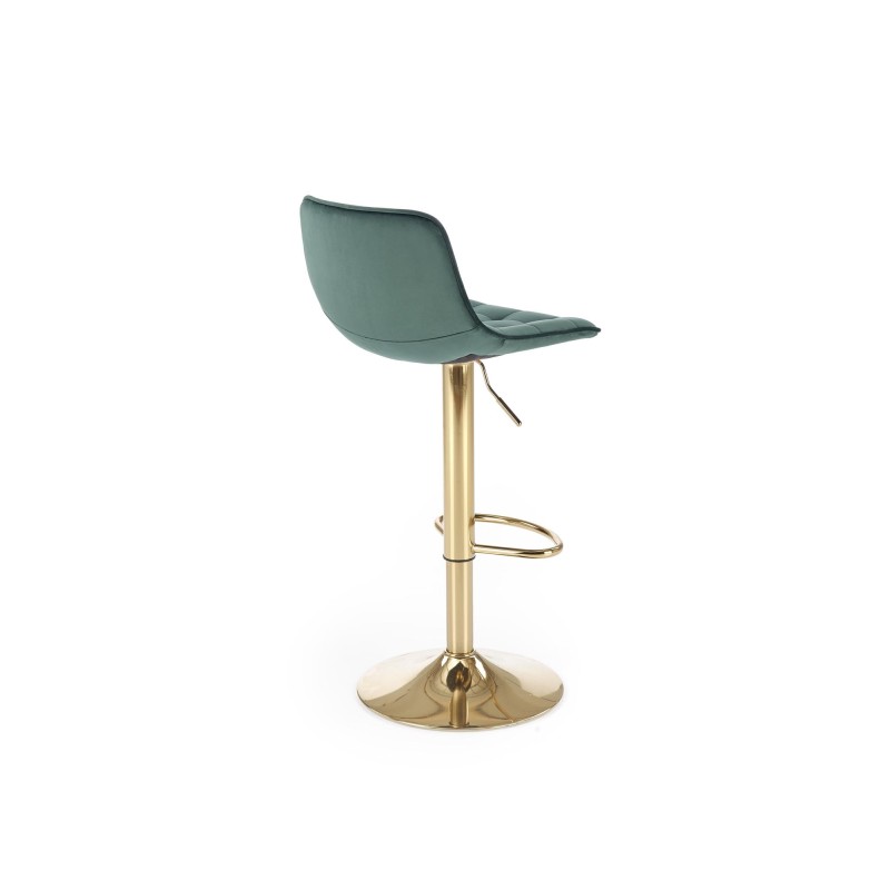 'H120 Bar Stool with Gold Legs and Dark Green Seat' 'H120 Bar Stool with Gold Legs and Dark Green Seat'