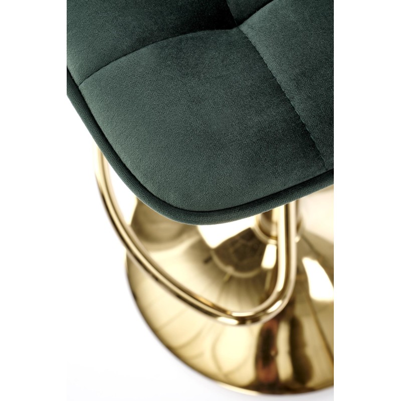 'H120 Bar Stool with Gold Legs and Dark Green Seat' 'H120 Bar Stool with Gold Legs and Dark Green Seat'