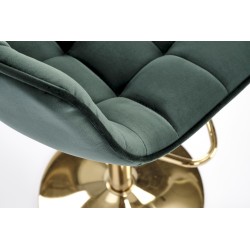 'H120 Bar Stool with Gold Legs and Dark Green Seat' 'H120 Bar Stool with Gold Legs and Dark Green Seat'