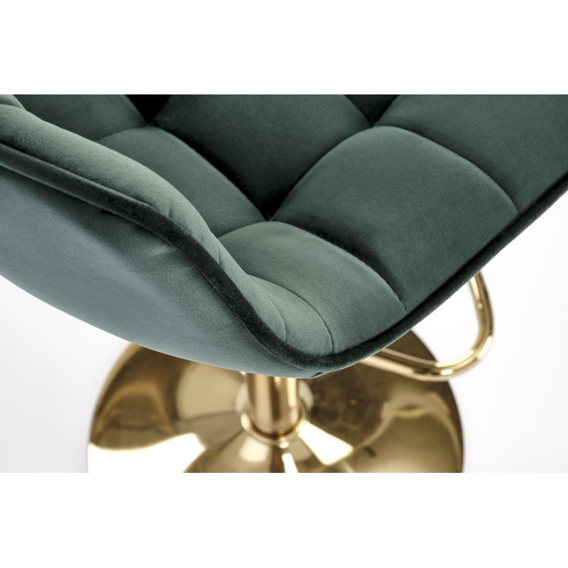 'H120 Bar Stool with Gold Legs and Dark Green Seat' 'H120 Bar Stool with Gold Legs and Dark Green Seat'