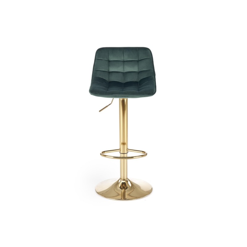 'H120 Bar Stool with Gold Legs and Dark Green Seat' 'H120 Bar Stool with Gold Legs and Dark Green Seat'
