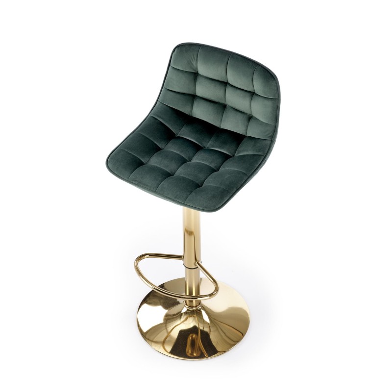 'H120 Bar Stool with Gold Legs and Dark Green Seat' 'H120 Bar Stool with Gold Legs and Dark Green Seat'