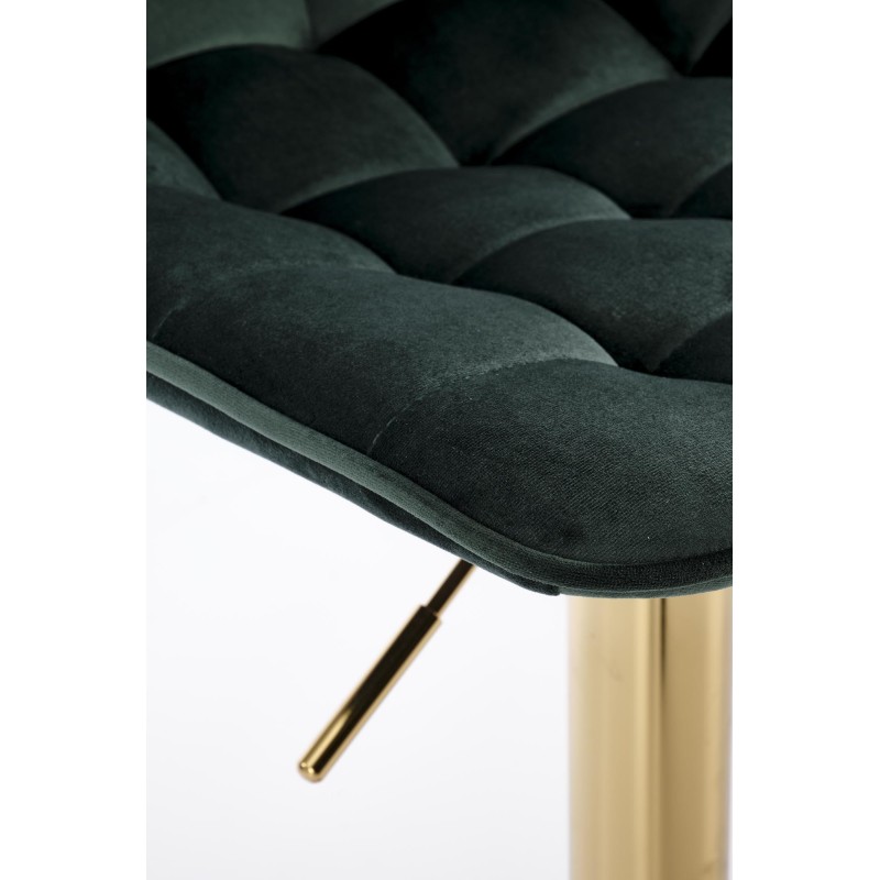 'H120 Bar Stool with Gold Legs and Dark Green Seat' 'H120 Bar Stool with Gold Legs and Dark Green Seat'