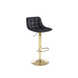'H120 Bar Stool with Gold Legs and Black Seat'