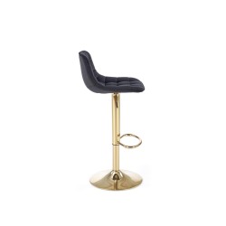 'H120 Bar Stool with Gold Legs and Black Seat' 'H120 Bar Stool with Gold Legs and Black Seat'