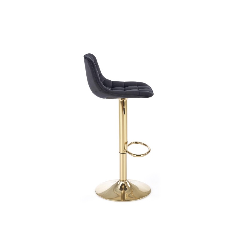 'H120 Bar Stool with Gold Legs and Black Seat' 'H120 Bar Stool with Gold Legs and Black Seat'