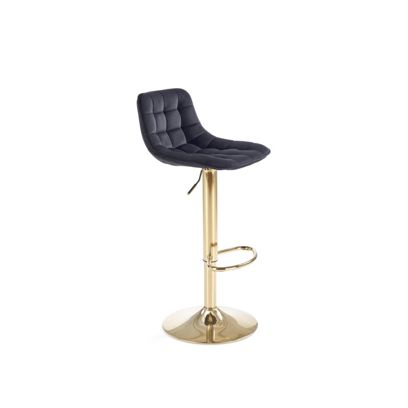 'H120 Bar Stool with Gold Legs and Black Seat' 'H120 Bar Stool with Gold Legs and Black Seat'