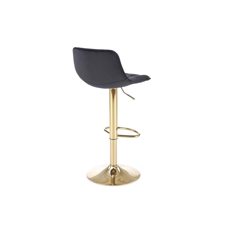 'H120 Bar Stool with Gold Legs and Black Seat' 'H120 Bar Stool with Gold Legs and Black Seat'