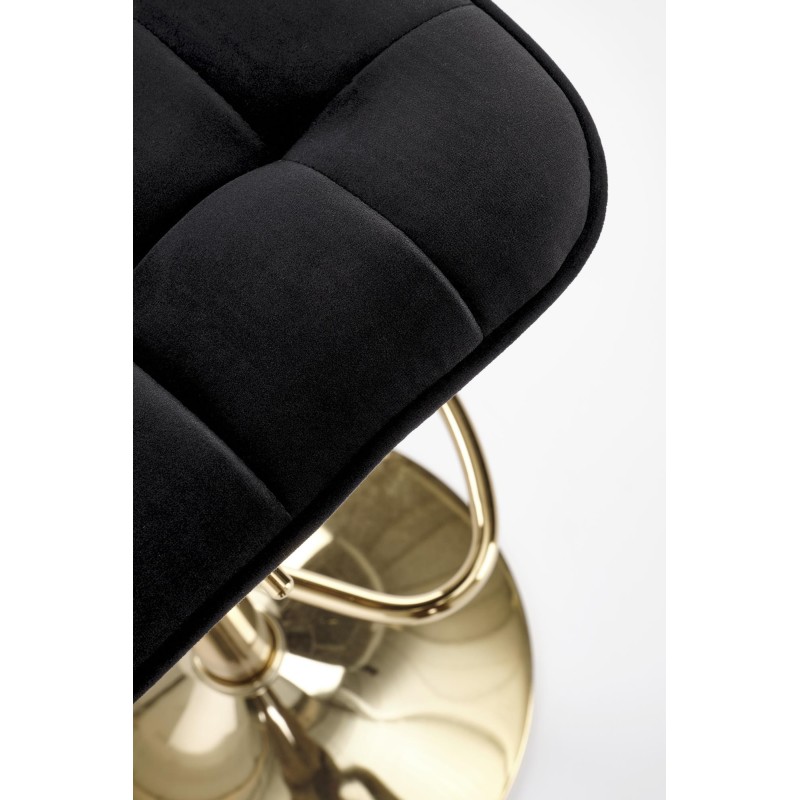 'H120 Bar Stool with Gold Legs and Black Seat' 'H120 Bar Stool with Gold Legs and Black Seat'