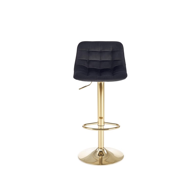'H120 Bar Stool with Gold Legs and Black Seat' 'H120 Bar Stool with Gold Legs and Black Seat'