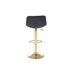 'H120 Bar Stool with Gold Legs and Black Seat' 'H120 Bar Stool with Gold Legs and Black Seat'