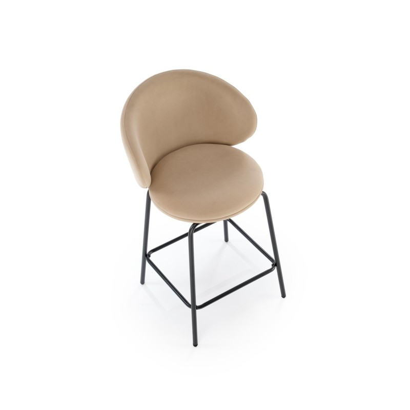 'H121 Bar Stool - Black Legs, Beige Seat' 'H121 Bar Stool - Black Legs, Beige Seat'