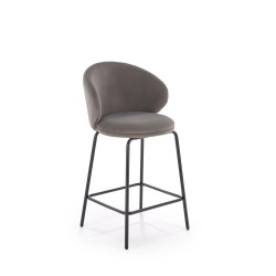 'H121 Bar Stool Legs - Black, Seat - Ash Grey'
