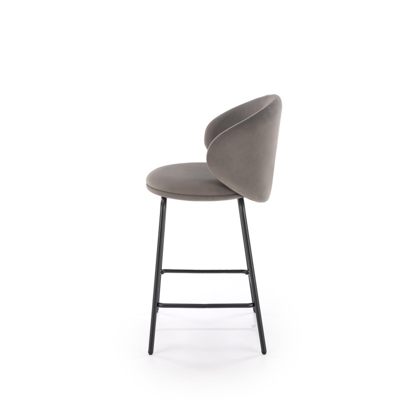 'H121 Bar Stool Legs - Black, Seat - Ash Grey' 'H121 Bar Stool Legs - Black, Seat - Ash Grey'