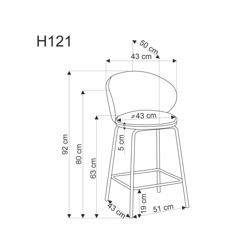 H121 hoker nogi - czarny, siedzisko - popielaty (1p 2szt) H121 hoker nogi - czarny, siedzisko - popielaty (1p 2szt)