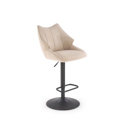 'H122 Bar Stool Legs - Black, Seat - Beige'