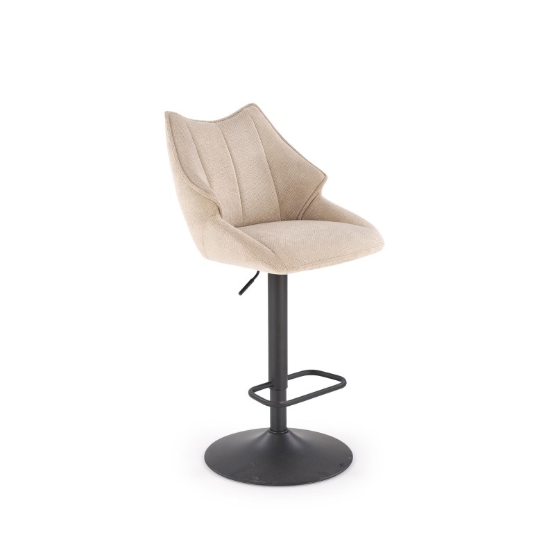 'H122 Bar Stool Legs - Black, Seat - Beige' 'H122 Bar Stool Legs - Black, Seat - Beige'