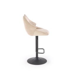 'H122 Bar Stool Legs - Black, Seat - Beige' 'H122 Bar Stool Legs - Black, Seat - Beige'