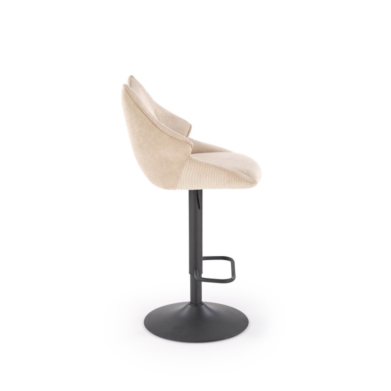 'H122 Bar Stool Legs - Black, Seat - Beige' 'H122 Bar Stool Legs - Black, Seat - Beige'