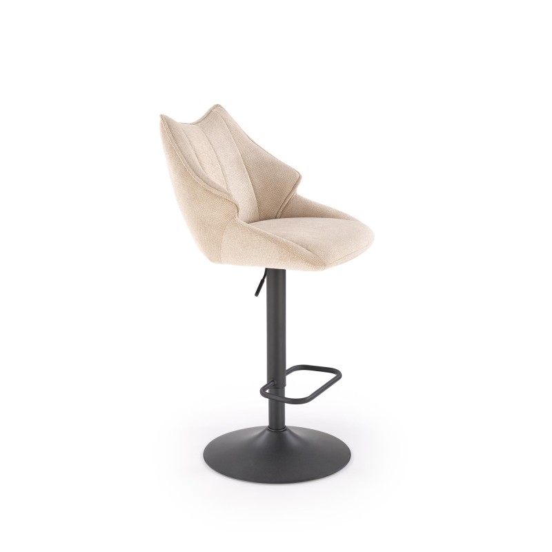 'H122 Bar Stool Legs - Black, Seat - Beige' 'H122 Bar Stool Legs - Black, Seat - Beige'